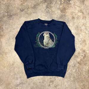 Vintage 90s Cheetah Wildlife Nature Graphic Sweatshirt GALT